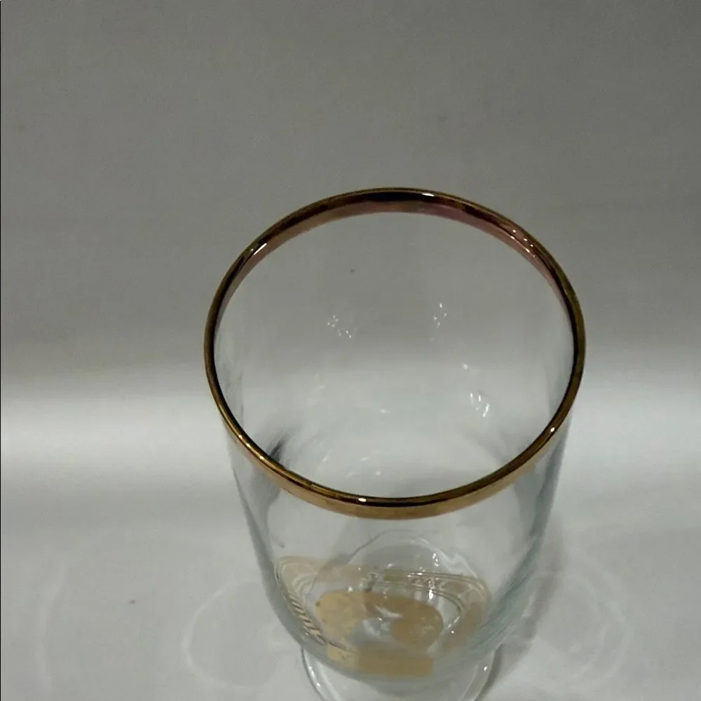 Coors Beer Bar Glass Pure Rocky Mountain Spring 12 Oz Clear Gold Rim 7 In Tall